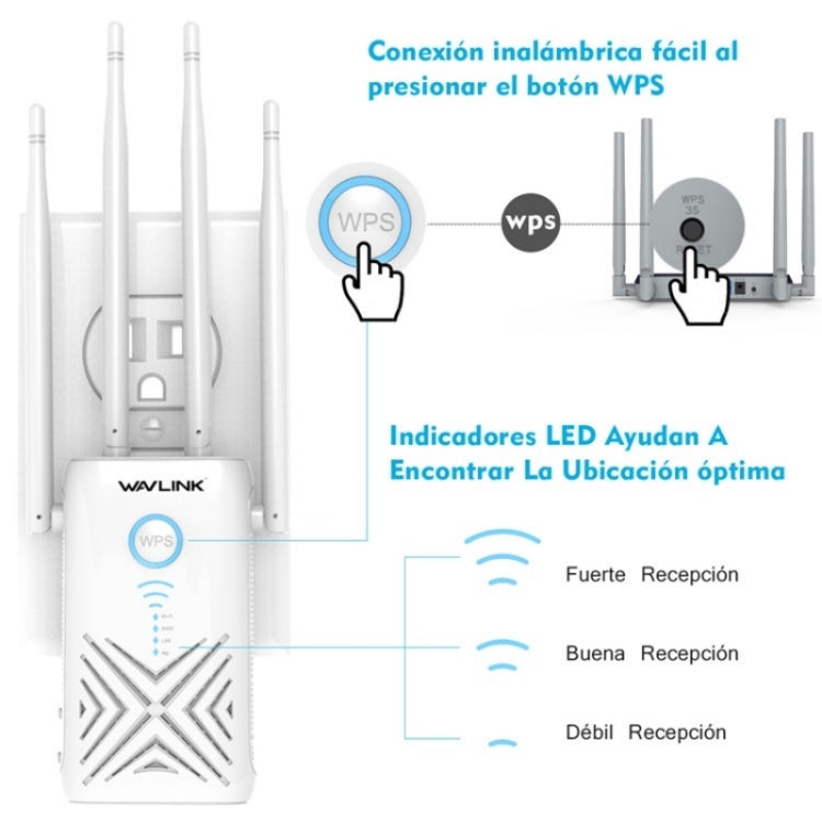 WAVLINK WN579X3 With 5dBi Antennas AC1200 Wireless Router 2.4G / 5G Dual Band WiFi Repeater, Plug:UK Plug - Wireless Routers by WAVLINK | Online Shopping South Africa | PMC Jewellery | Buy Now Pay Later Mobicred