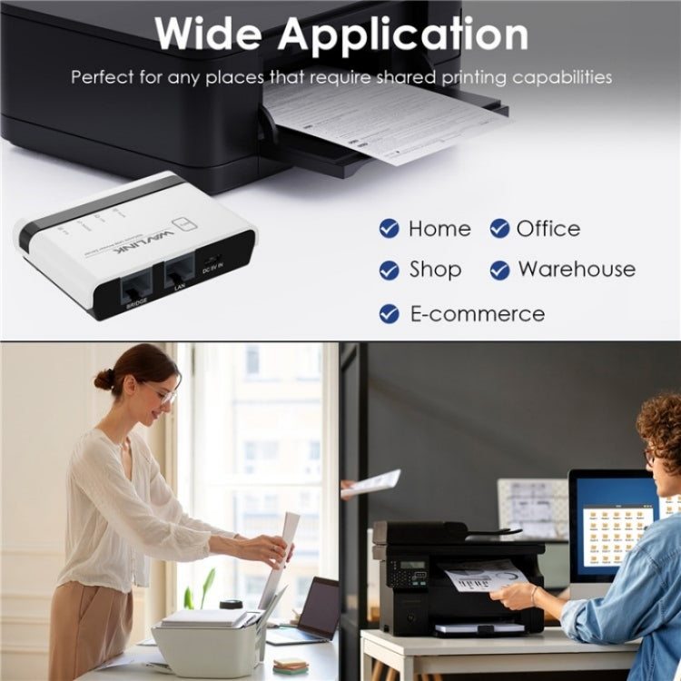 WAVLINK NU516U1 USB2.0 Wireless Printer Server With 10 / 100Mbps LAN / Bridge WiFi(EU Plug) - Printer Accessories by WAVLINK | Online Shopping South Africa | PMC Jewellery | Buy Now Pay Later Mobicred