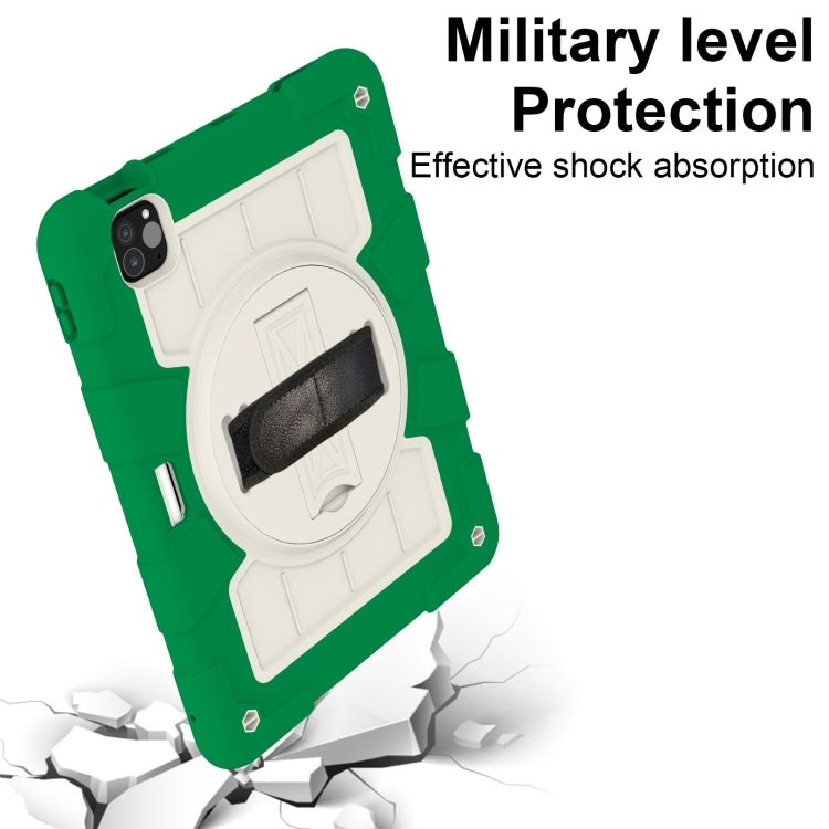 For iPad Air 11 2025 / 2024 Silicone Hybrid PC Shockproof Tablet Case with Shoulder Strap(Classic Green) - iPad Air 11 2025 / 2024 Cases by PMC TechLife | Online Shopping South Africa | PMC TechLife | Buy Now Pay Later Mobicred