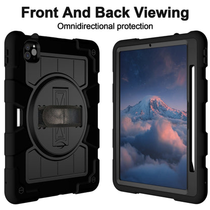 For iPad Air 11 2025 / 2024 Silicone Hybrid PC Shockproof Tablet Case with Shoulder Strap(Black) - iPad Air 11 2025 / 2024 Cases by PMC Jewellery | Online Shopping South Africa | PMC Jewellery | Buy Now Pay Later Mobicred