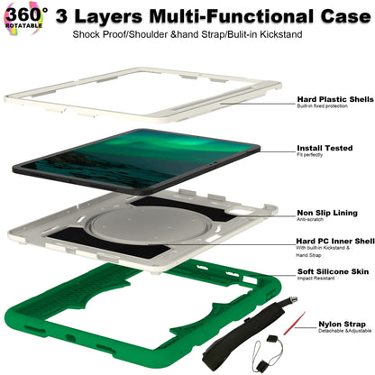 For iPad Pro 11 2024 Silicone Hybrid PC Shockproof Tablet Case with Shoulder Strap(Classic Green) - iPad Pro 11 2024 Cases by PMC Jewellery | Online Shopping South Africa | PMC Jewellery | Buy Now Pay Later Mobicred