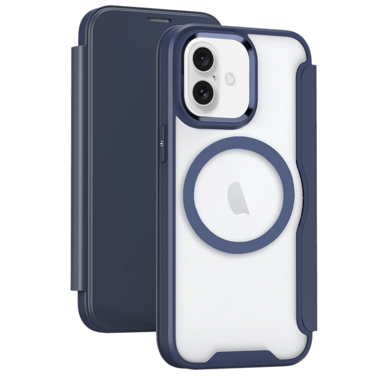 For iPhone 16 RFID Blocking Adsorption Flip MagSafe Leather Phone Case(Purple) - iPhone 16 Cases by PMC TechLife | Online Shopping South Africa | PMC TechLife | Buy Now Pay Later Mobicred
