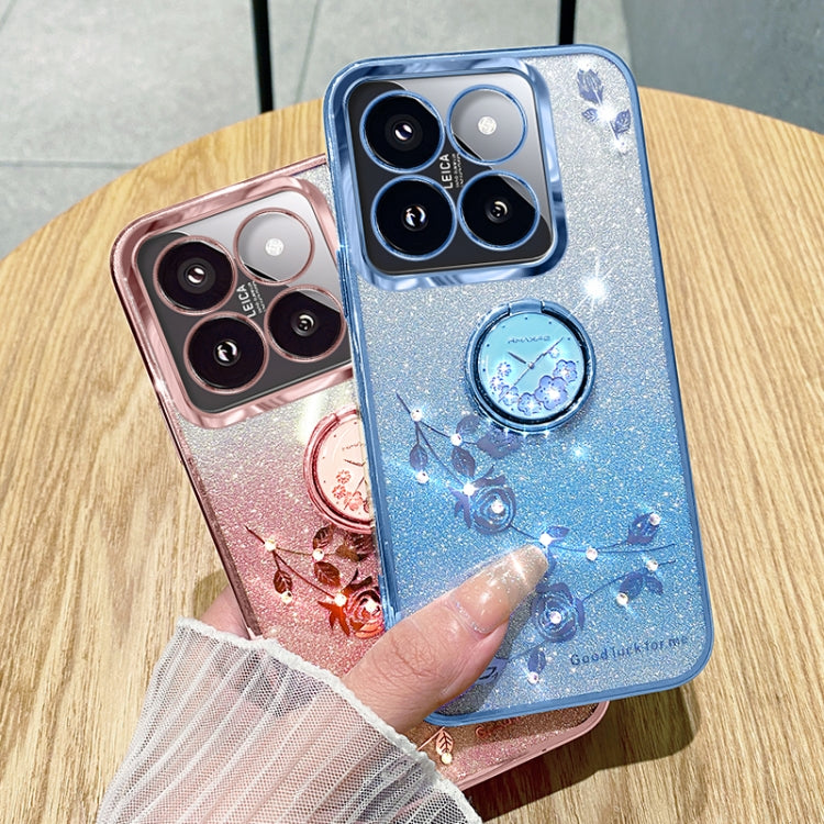 For Xiaomi 14 Pro Gradient Glitter Immortal Flower Ring All-inclusive Phone Case(Purple) - 14 Cases by PMC TechLife | Online Shopping South Africa | PMC TechLife | Buy Now Pay Later Mobicred