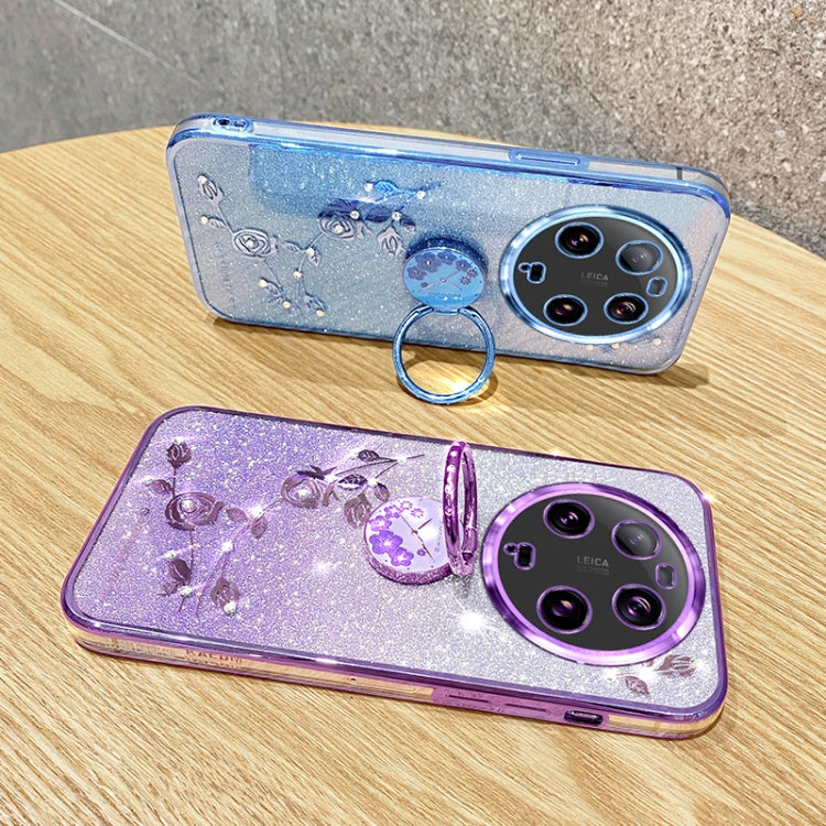 For Xiaomi 13 Ultra Gradient Glitter Immortal Flower Ring All-inclusive Phone Case(Purple) - 13 Ultra Cases by PMC Jewellery | Online Shopping South Africa | PMC Jewellery | Buy Now Pay Later Mobicred