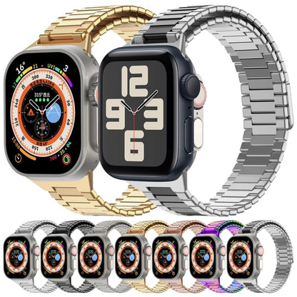 For Apple Watch SE 2022 44mm Bamboo Magnetic Stainless Steel Metal Watch Strap(Black) - Watch Bands by PMC Jewellery | Online Shopping South Africa | PMC Jewellery