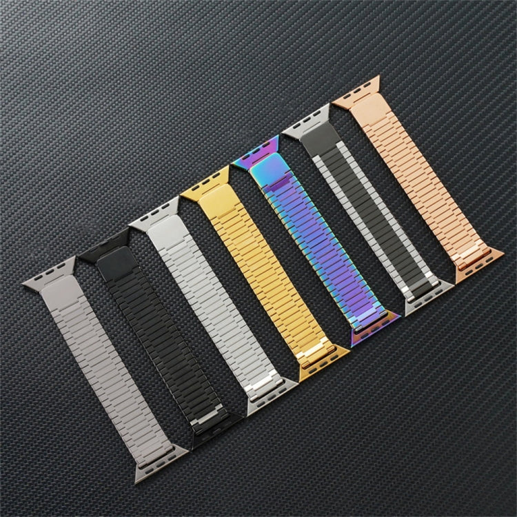 For Apple Watch Series 4 44mm Bamboo Magnetic Stainless Steel Metal Watch Strap(Black) - Watch Bands by PMC Jewellery | Online Shopping South Africa | PMC Jewellery