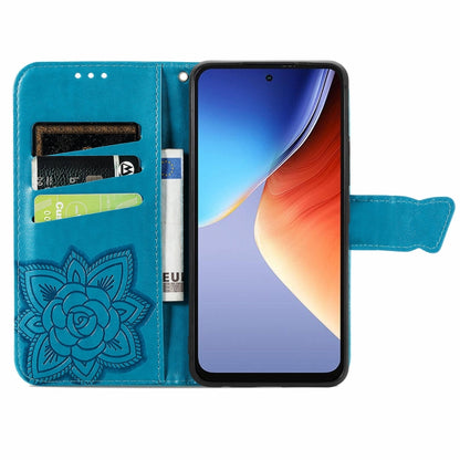 For Blackview A96 Butterfly Love Flower Embossed Leather Phone Case(Blue) - More Brand by PMC Jewellery | Online Shopping South Africa | PMC Jewellery