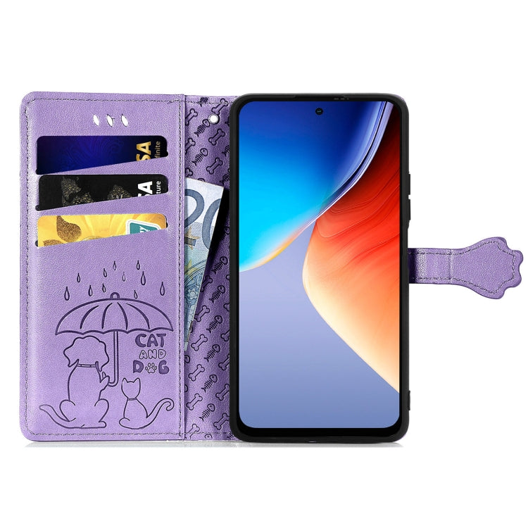 For Blackview A96 Cat and Dog Embossed Leather Phone Case(Purple) - free shipping - PMC TechLife - Order now!