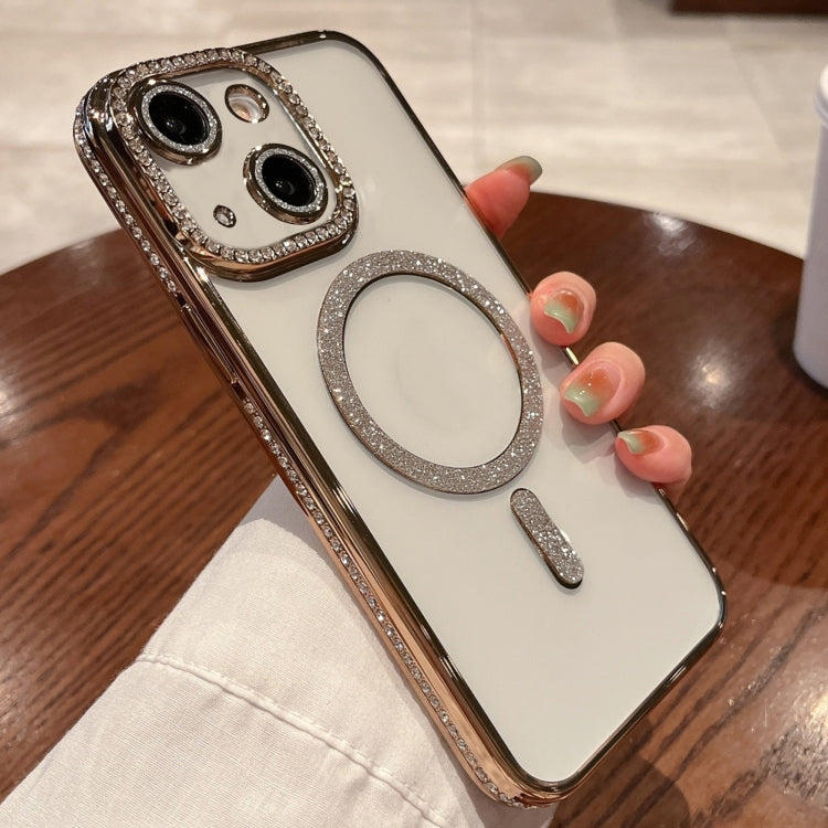 For iPhone 15 Plus Diamond Gradient Plated MagSafe TPU Phone Case(Gold) - iPhone 15 Plus Cases by PMC TechLife | Online Shopping South Africa | PMC TechLife