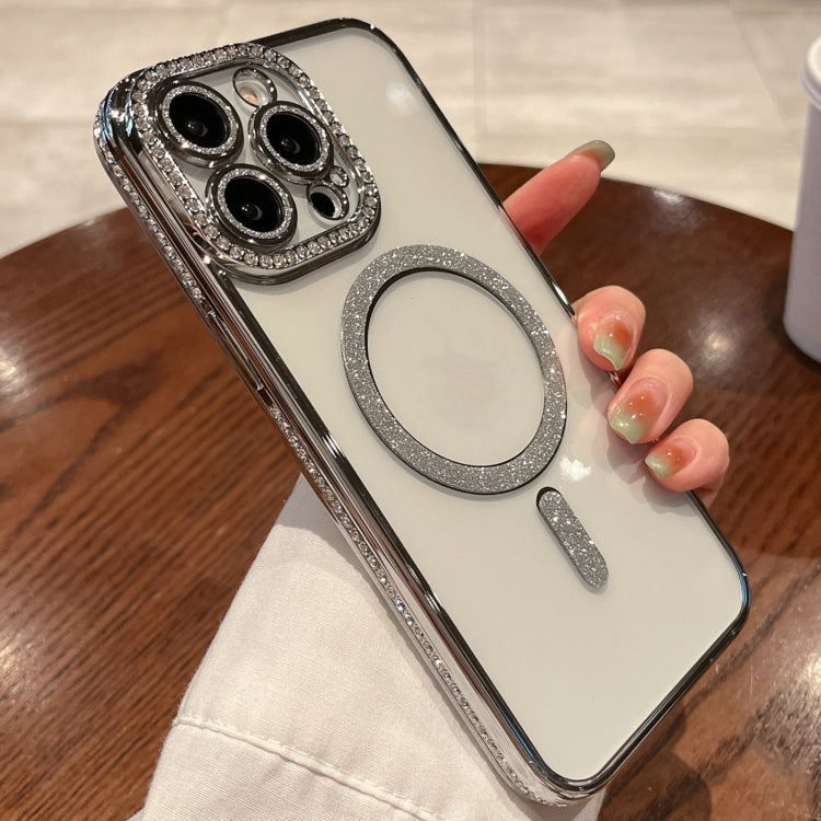 For iPhone 14 Pro Max Diamond Plated MagSafe TPU Phone Case(Silver) - iPhone 14 Pro Max Cases by PMC TechLife | Online Shopping South Africa | PMC TechLife | Buy Now Pay Later Mobicred