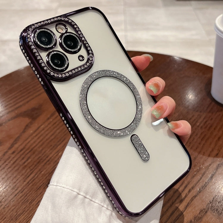 For iPhone 16 Pro Diamond Plated MagSafe TPU Phone Case(Purple) - iPhone 16 Pro Cases by PMC TechLife | Online Shopping South Africa | PMC TechLife | Buy Now Pay Later Mobicred