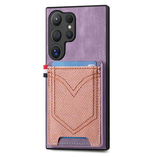 For Samsung Galaxy S25 Ultra 5G Denim Texture Leather Skin Phone Case with Card Slot(Purple) - Galaxy S25 Ultra 5G Cases by PMC Jewellery | Online Shopping South Africa | PMC Jewellery | Buy Now Pay Later Mobicred