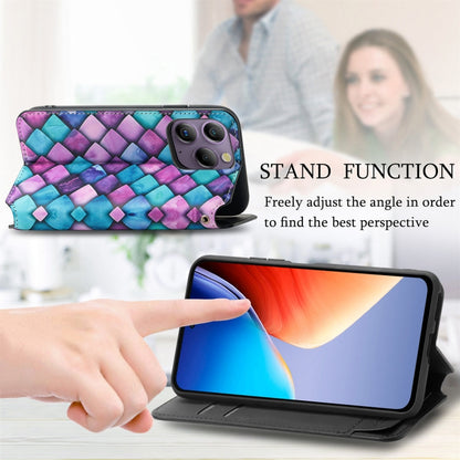 For Blackview  A96 CaseNeo Colorful Magnetic Leather Phone Case(Purple Scales) - More Brand by PMC Jewellery | Online Shopping South Africa | PMC Jewellery