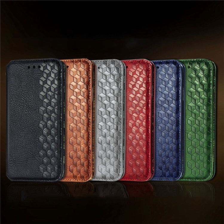 For Blackview A96 Cubic Grid Pressed Magnetic Leather Phone Case(Green) - More Brand by PMC TechLife | Online Shopping South Africa | PMC TechLife | Buy Now Pay Later Mobicred