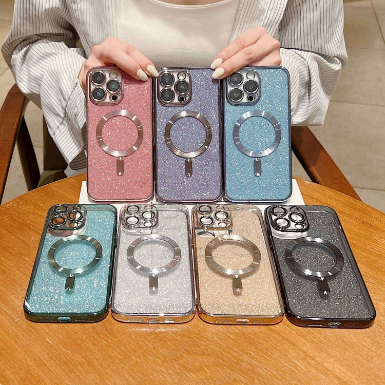 For iPhone X / XS Glitter Electroplating MagSafe TPU Phone Case(Blue) - More iPhone Cases by PMC TechLife | Online Shopping South Africa | PMC TechLife | Buy Now Pay Later Mobicred