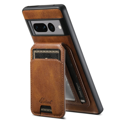 For Google Pixel 7a Suteni H15 Oil Eax Leather Detachable Wallet Back Phone Case(Brown) - Google Cases by Suteni | Online Shopping South Africa | PMC Jewellery | Buy Now Pay Later Mobicred