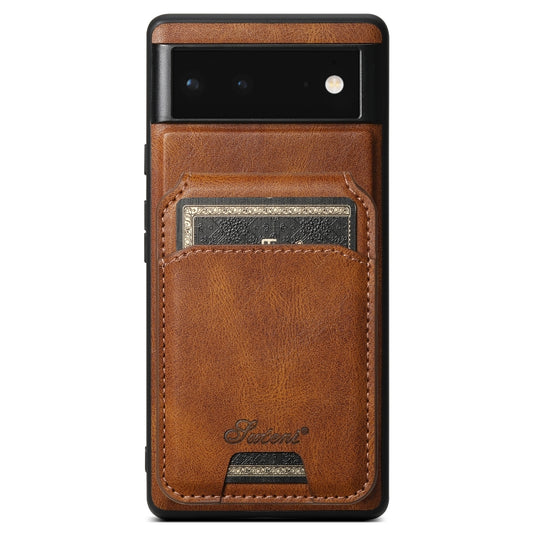 For Google Pixel 6 Pro Suteni H15 Oil Eax Leather Detachable Wallet Back Phone Case(Brown) - Google Cases by Suteni | Online Shopping South Africa | PMC Jewellery | Buy Now Pay Later Mobicred