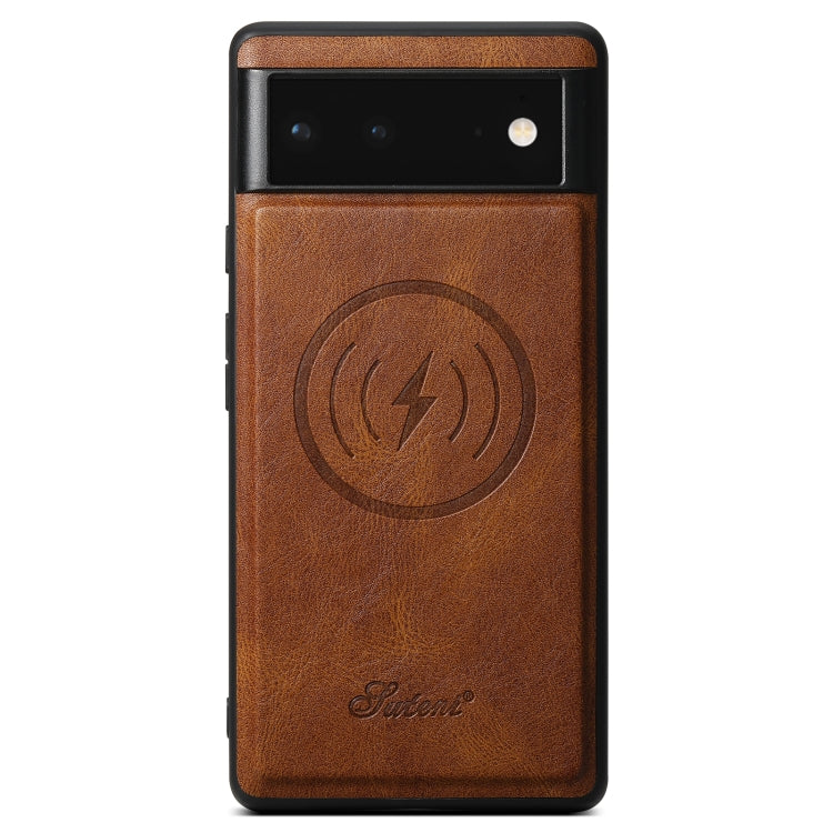 For Google Pixel 6 Pro Suteni H15 Oil Eax Leather Detachable Wallet Back Phone Case(Brown) - Google Cases by Suteni | Online Shopping South Africa | PMC Jewellery | Buy Now Pay Later Mobicred