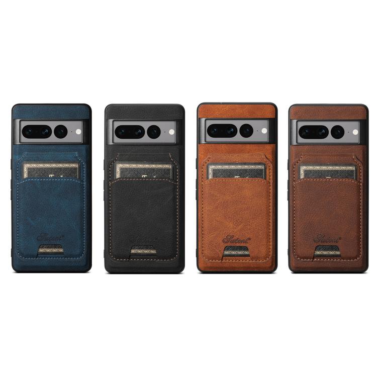 For Google Pixel 6a Suteni H16 Litchi Texture Leather Detachable Wallet Back Phone Case(Black) - Google Cases by Suteni | Online Shopping South Africa | PMC TechLife | Buy Now Pay Later Mobicred