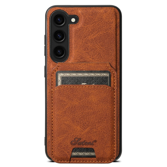 For Samsung Galaxy S24 5G Suteni H16 Litchi Texture Leather Detachable Wallet Back Phone Case(Khaki) - Galaxy S24 5G Cases by Suteni | Online Shopping South Africa | PMC Jewellery | Buy Now Pay Later Mobicred