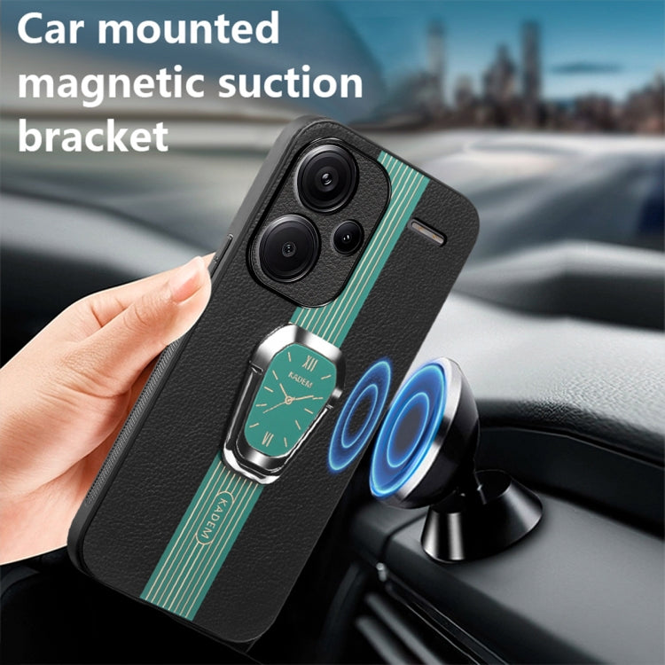 For Xiaomi Redmi Note 13 Pro+ Magnetic Litchi Leather Back Phone Case with Holder(Green) - Note 13 Pro+ Cases by PMC Jewellery | Online Shopping South Africa | PMC Jewellery | Buy Now Pay Later Mobicred