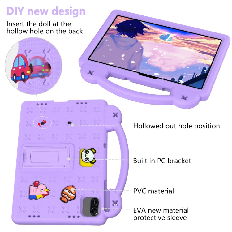 For Honor Pad X8a Handle Kickstand Children EVA Shockproof Tablet Case(Light Purple) - Honor by PMC TechLife | Online Shopping South Africa | PMC TechLife | Buy Now Pay Later Mobicred