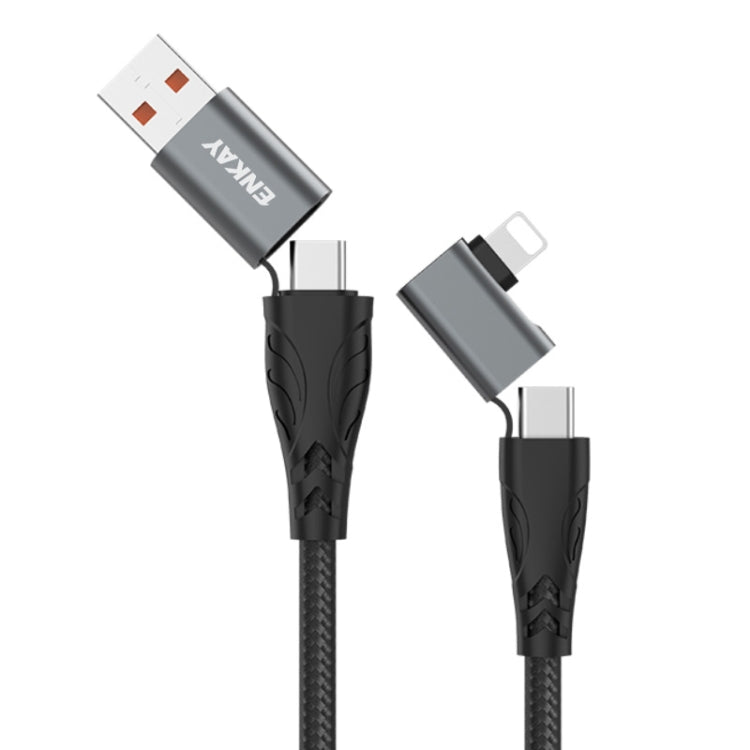 ENKAY PD100W 4-in-1 USB-A / Type-C to Type-C / 8 Pin Multifunction Fast Charging Cable with E-Marker, Cable Length:1m - Multifunction Cable by ENKAY | Online Shopping South Africa | PMC Jewellery | Buy Now Pay Later Mobicred