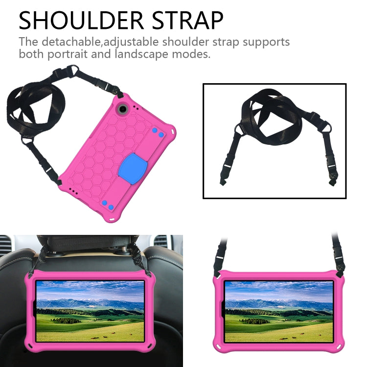 For Blackview Tab 60 8.7 2023 Honeycomb EVA Hybrid PC Tablet Case with Strap(RoseRed+Blue) - Others by PMC Jewellery | Online Shopping South Africa | PMC Jewellery