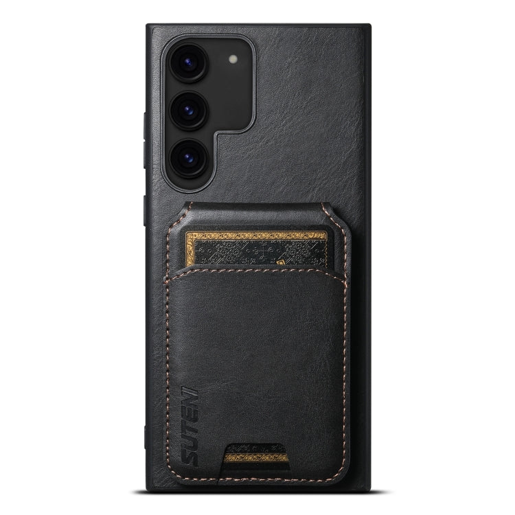 For Samsung Galaxy S24+ 5G Suteni H02 Leather Wallet Stand Back Phone Case(Black) - Galaxy S24+ 5G Cases by Suteni | Online Shopping South Africa | PMC Jewellery | Buy Now Pay Later Mobicred