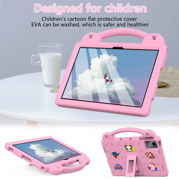 For Lenovo Tab M11 / Xiaoxin Pad 2024 Handle Kickstand Children EVA Shockproof Tablet Case(Pink) - Lenovo by PMC Jewellery | Online Shopping South Africa | PMC Jewellery | Buy Now Pay Later Mobicred