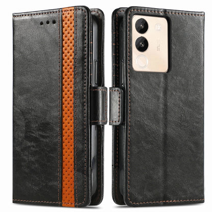 For vivo X100 Pro CaseNeo Splicing Dual Magnetic Buckle Leather Phone Case(Black) - X100 Pro Cases by imak | Online Shopping South Africa | PMC Jewellery | Buy Now Pay Later Mobicred