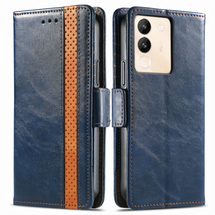 For vivo Y200 / V29E CaseNeo Splicing Dual Magnetic Buckle Leather Phone Case(Blue) - vivo Cases by PMC Jewellery | Online Shopping South Africa | PMC Jewellery | Buy Now Pay Later Mobicred