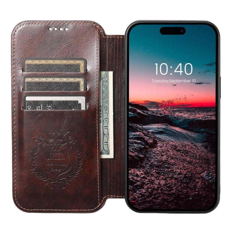 For iPhone 15 Plus Suteni J05 Leather Magnetic MagSafe Phone Case(Brown) - iPhone 15 Plus Cases by Suteni | Online Shopping South Africa | PMC Jewellery | Buy Now Pay Later Mobicred