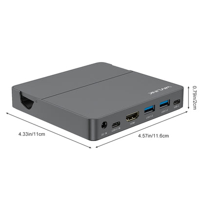 WAVLINK WL-UHP3D01 Portable Type-C Cell Phone Docking Station Multi-Port USB HUB Adapter(US Plug) - USB 3.0 HUB by WAVLINK | Online Shopping South Africa | PMC Jewellery | Buy Now Pay Later Mobicred