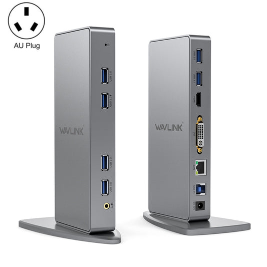 WAVLINK WL-UG39DK7 USB3.0 Hub Adapter Multi-Screen Graphics Card Universal Docking Station, Plug:AU Plug - USB HUB by WAVLINK | Online Shopping South Africa | PMC Jewellery | Buy Now Pay Later Mobicred