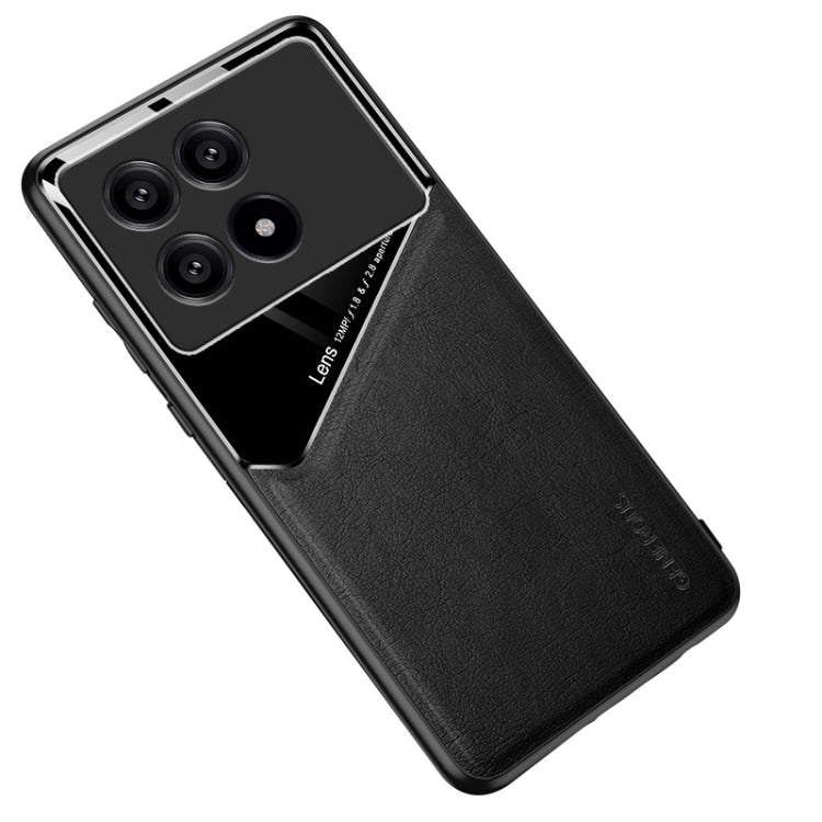 For Xiaomi Redmi K70 All-inclusive Leather Organic Glass Phone Case with Metal Iron Sheet(Black) - K70 Cases by PMC Jewellery | Online Shopping South Africa | PMC Jewellery | Buy Now Pay Later Mobicred