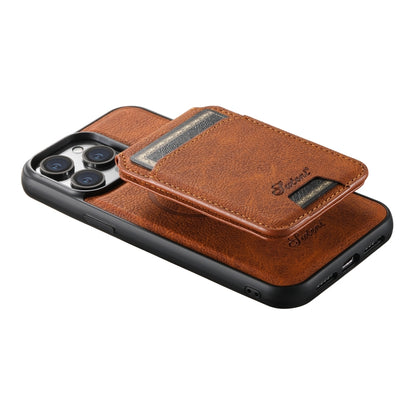 For iPhone 13 Pro Suteni H17 Litchi Texture Leather MagSafe Detachable Wallet Phone Case(Khaki) - iPhone 13 Pro Cases by Suteni | Online Shopping South Africa | PMC Jewellery | Buy Now Pay Later Mobicred