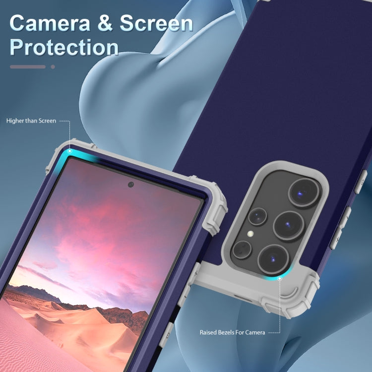 For Samsung Galaxy S24 Ultra 5G 3 in 1 Silicone Hybrid PC Shockproof Phone Case(Blue) - Galaxy S24 Ultra 5G Cases by PMC Jewellery | Online Shopping South Africa | PMC Jewellery