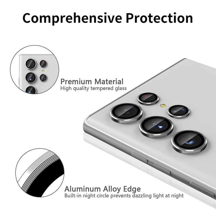 For Samsung Galaxy S24 Ultra 5G ENKAY Hat-Prince 9H Rear Camera Lens Aluminium Alloy Tempered Glass Film(Grey) - Galaxy S24 Ultra 5G Tempered Glass by ENKAY | Online Shopping South Africa | PMC Jewellery