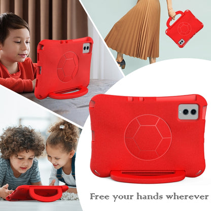 For Samsung Galaxy Tab S9 FE 11 X510 2023 Handle Football Shaped EVA Shockproof Tablet Case(Red) - Galaxy Tab S9 FE by PMC Jewellery | Online Shopping South Africa | PMC Jewellery | Buy Now Pay Later Mobicred