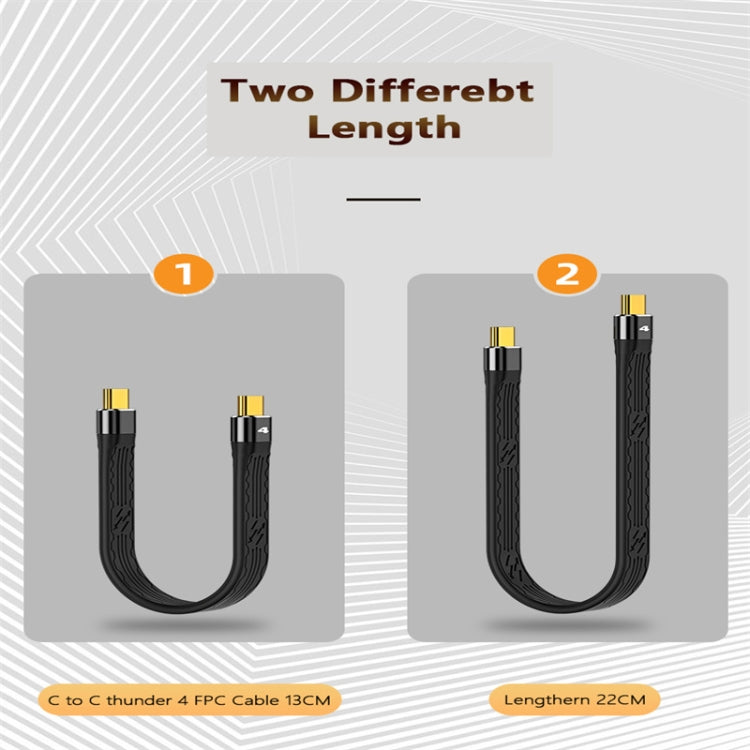 13cm Thunderbolt 4 USB-C / Type-C Male to Male PD 100W Charge FPC Data Cable - USB-C & Type-C Cable by PMC TechLife | Online Shopping South Africa | PMC TechLife | Buy Now Pay Later Mobicred