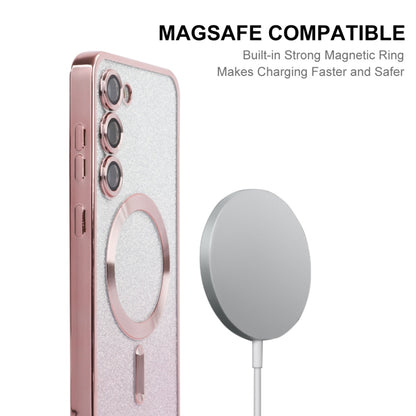 For Samsung Galaxy S24 5G ENKAY Hat-Prince Magnetic Glitter Plated TPU Phone Case with Lens Film(Pink) - Galaxy S24 5G Cases by ENKAY | Online Shopping South Africa | PMC Jewellery | Buy Now Pay Later Mobicred