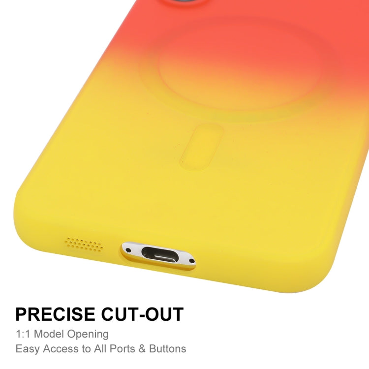 For Samsung Galaxy S24+ 5G ENKAY Hat-Prince MagSafe Rainbow Gradient Silicone Phone Case with Lens Film(Orange Yellow) - Galaxy S24+ 5G Cases by ENKAY | Online Shopping South Africa | PMC Jewellery | Buy Now Pay Later Mobicred