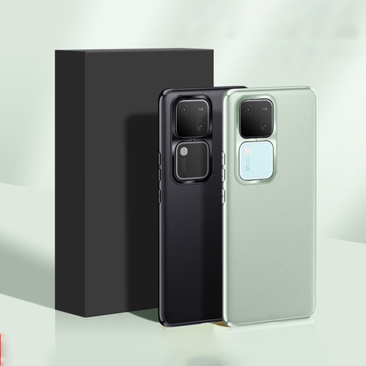For vivo S18 Pro Plain-Leather All-inclusive Shockproof Phone Case(Black) - S18 Pro Cases by PMC TechLife | Online Shopping South Africa | PMC TechLife | Buy Now Pay Later Mobicred
