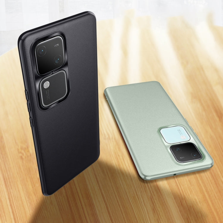 For vivo S18 Pro Plain-Leather All-inclusive Shockproof Phone Case(Black) - S18 Pro Cases by PMC TechLife | Online Shopping South Africa | PMC TechLife | Buy Now Pay Later Mobicred