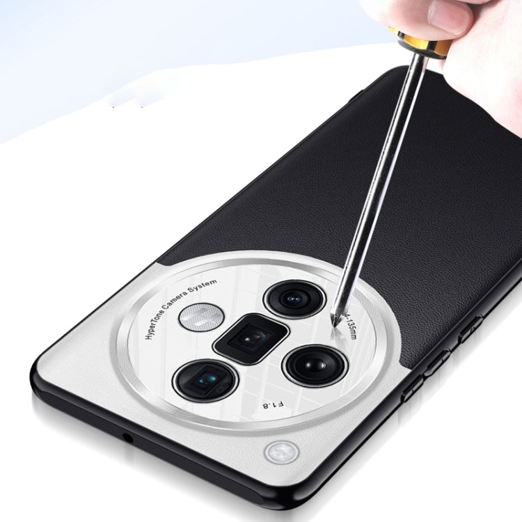 For OPPO Find X7 Plain-leather All-inclusive Shockproof Phone Case(Black) - Find X7 Cases by PMC TechLife | Online Shopping South Africa | PMC TechLife | Buy Now Pay Later Mobicred