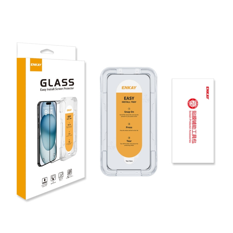 For iPhone 15 Pro Max ENKAY Easy Install High Alumina Silicon Full Glass Film - iPhone 15 Pro Max Tempered Glass by ENKAY | Online Shopping South Africa | PMC Jewellery