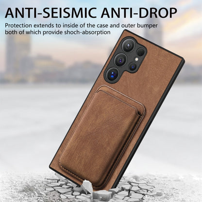 For Samsung Galaxy S25 Ultra 5G Retro Leather Card Bag Magnetic Phone Case(Brown) - Galaxy S25 Ultra 5G Cases by PMC Jewellery | Online Shopping South Africa | PMC Jewellery | Buy Now Pay Later Mobicred