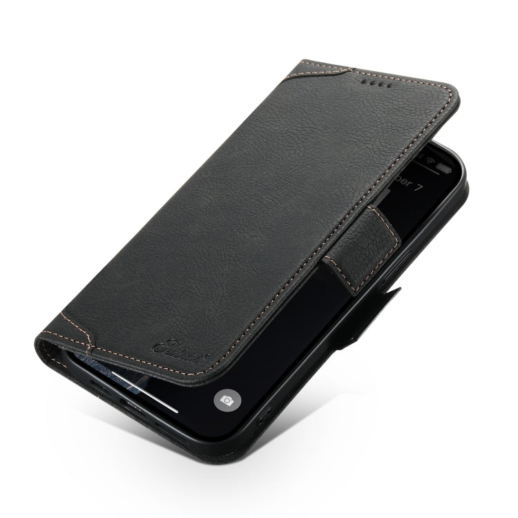 For iPhone 12 Pro Max SUTENI J07 Multifunctional Horizontal Flip Magsafe Leather Phone Case(Black) - free shipping - PMC Jewellery - Order now!