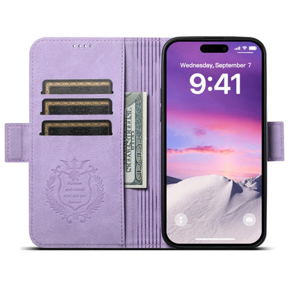 For iPhone 13 SUTENI J07 Multifunctional Horizontal Flip Magsafe Leather Phone Case(Purple) - iPhone 13 Cases by Suteni | Online Shopping South Africa | PMC Jewellery | Buy Now Pay Later Mobicred